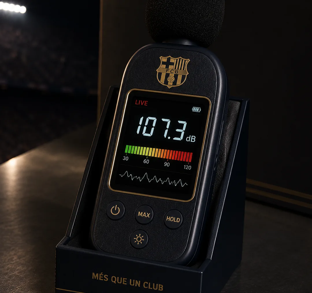 Concept render of a portable match-day radio for guests, in club colours